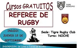 URBA: Curso Gratuito de Referees de Rugby en Tigre