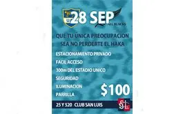 LOS PUMAS vs. ALL BLACKS ESTACIONAMIENTO EN CLUB SAN LUIS