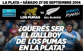 Queres ser Ballboy de Los Pumas en La Plata?